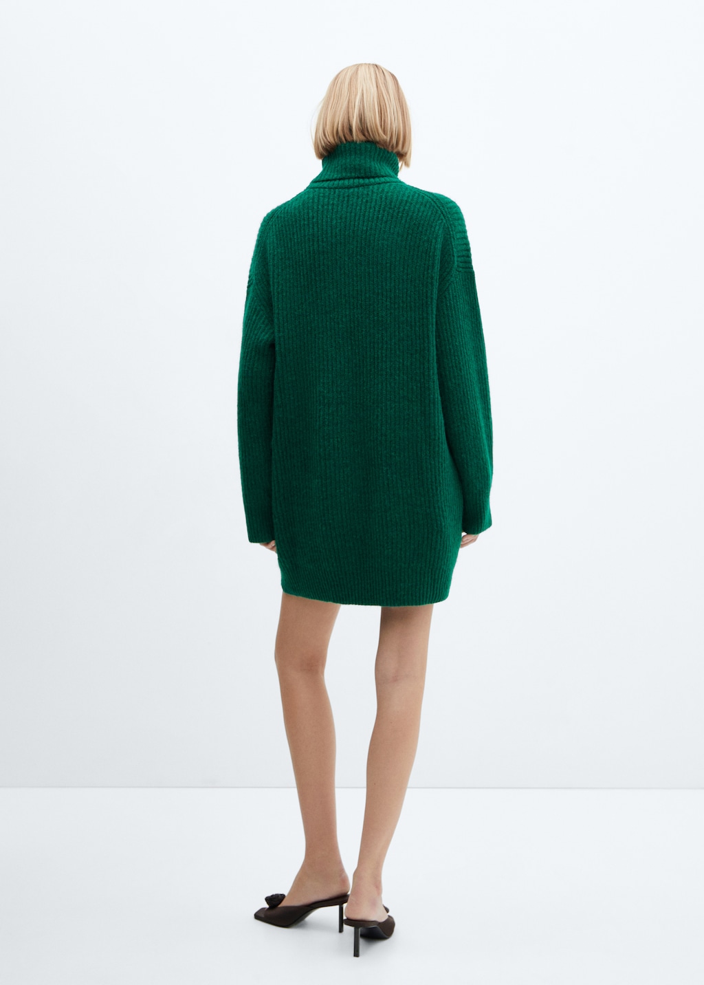 Ribbed turtleneck dress - Reverse of the article