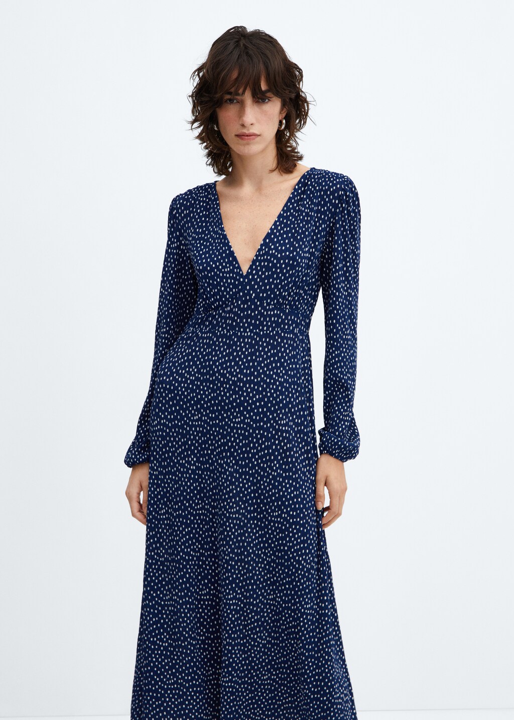 Polka-dot midi dress - Medium plane