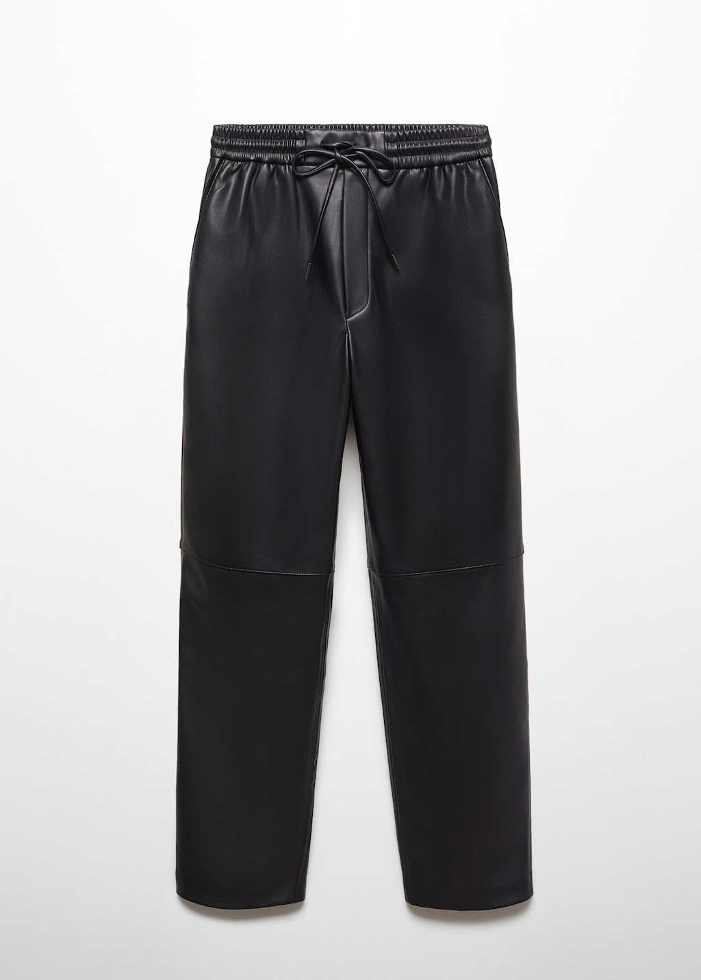 Leather-effect elastic waist trousers - Article without model