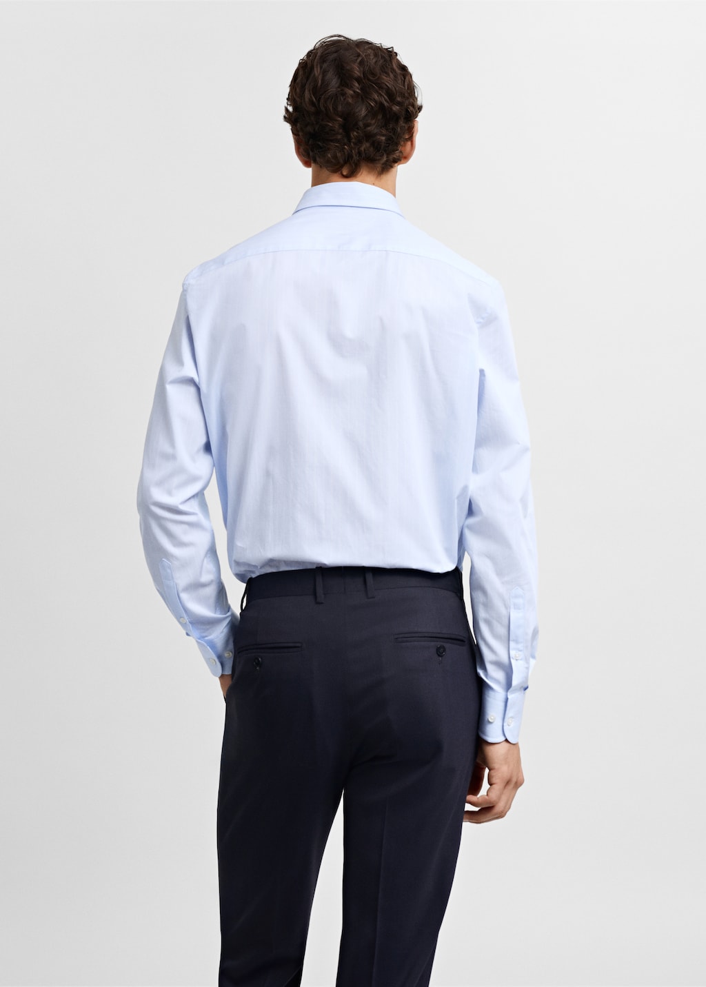 Regular-fit cotton striped suit shirt - Reverse of the article