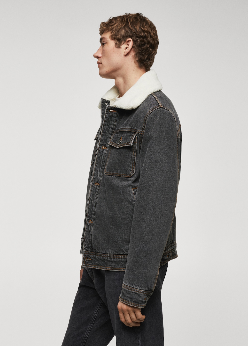 Shearling denim jacket - Details of the article 2