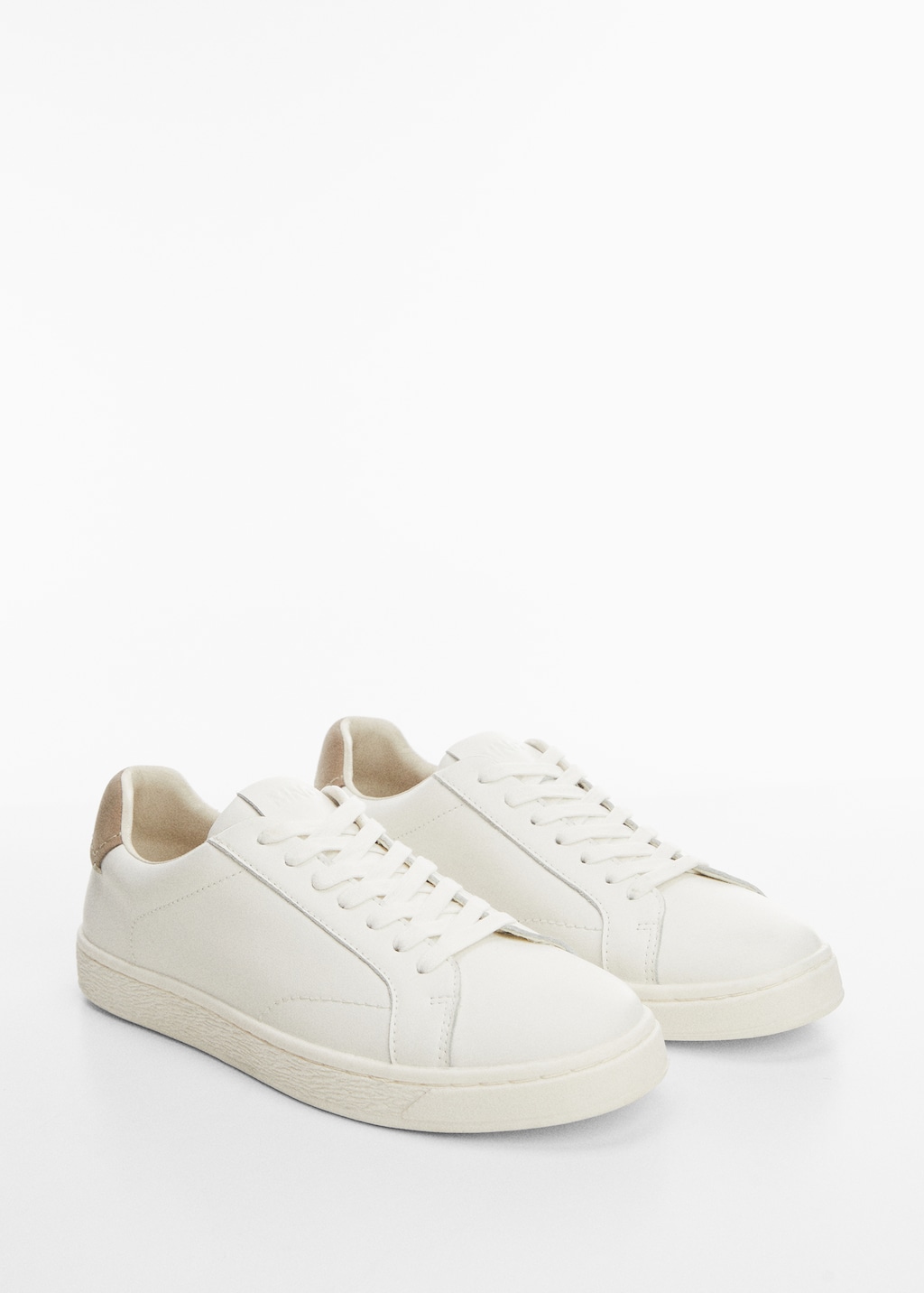 Contrasting panel leather sneakers - Medium plane