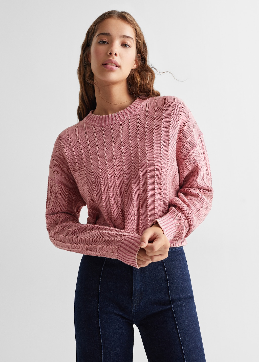 Contrasting knit sweater - Medium plane