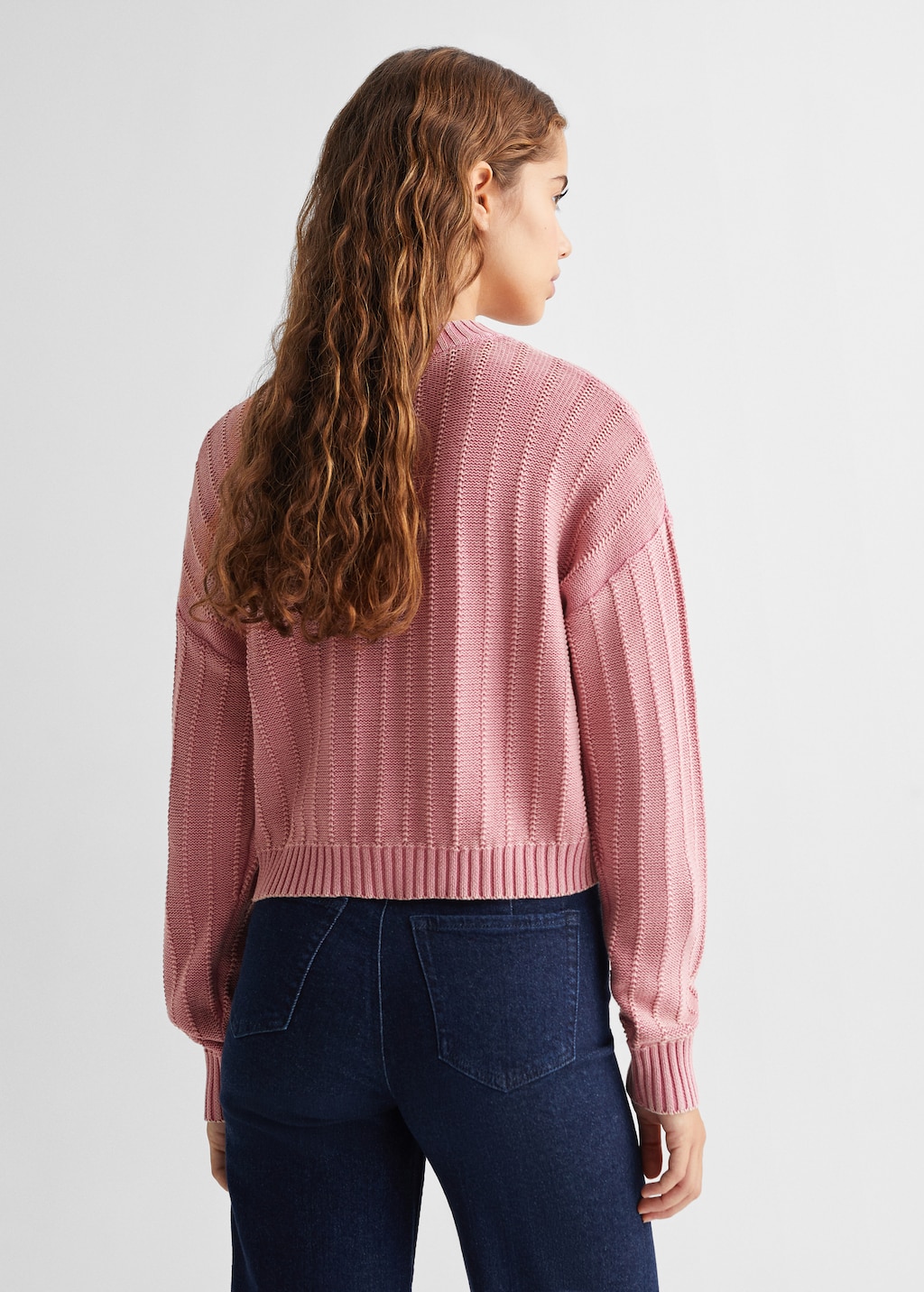 Contrasting knit sweater - Reverse of the article