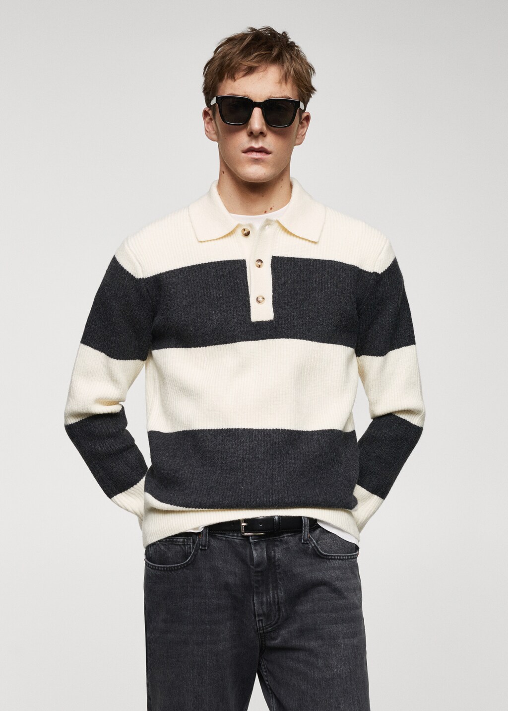 Striped polo shirt mens on sale