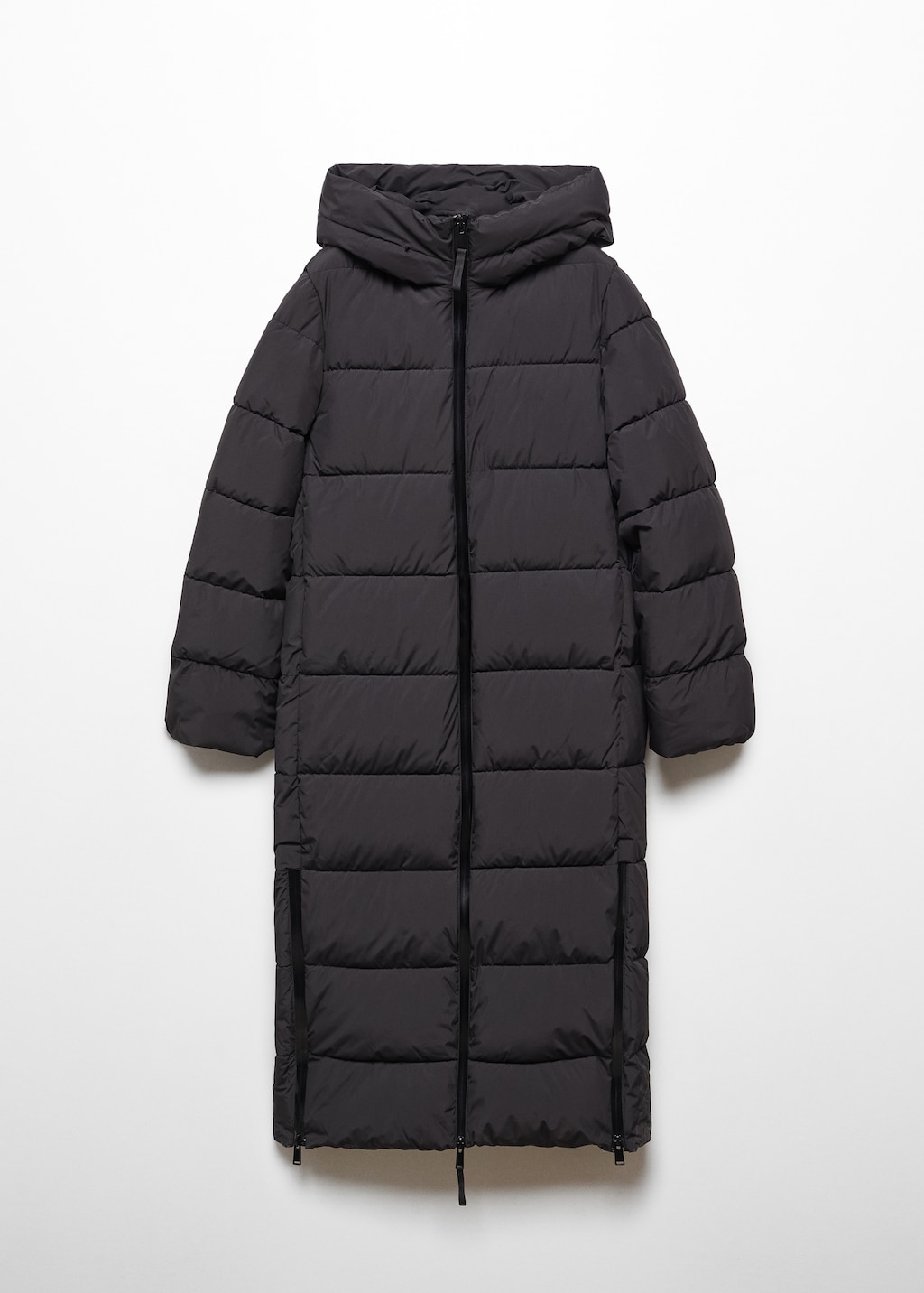 Quilted coat with fur-effect hood - Details of the article 8