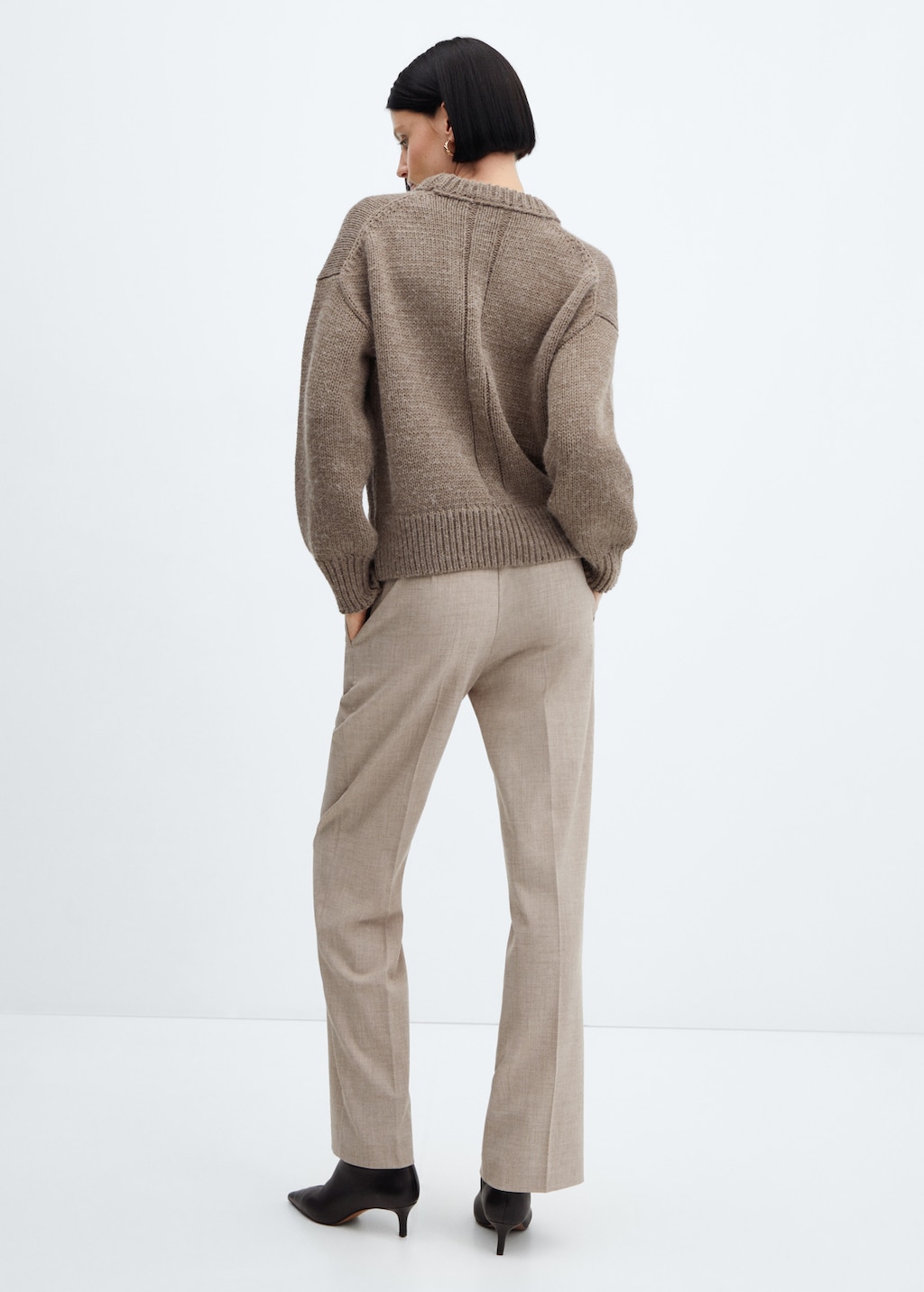 Straight-fit flecked trousers - Reverse of the article