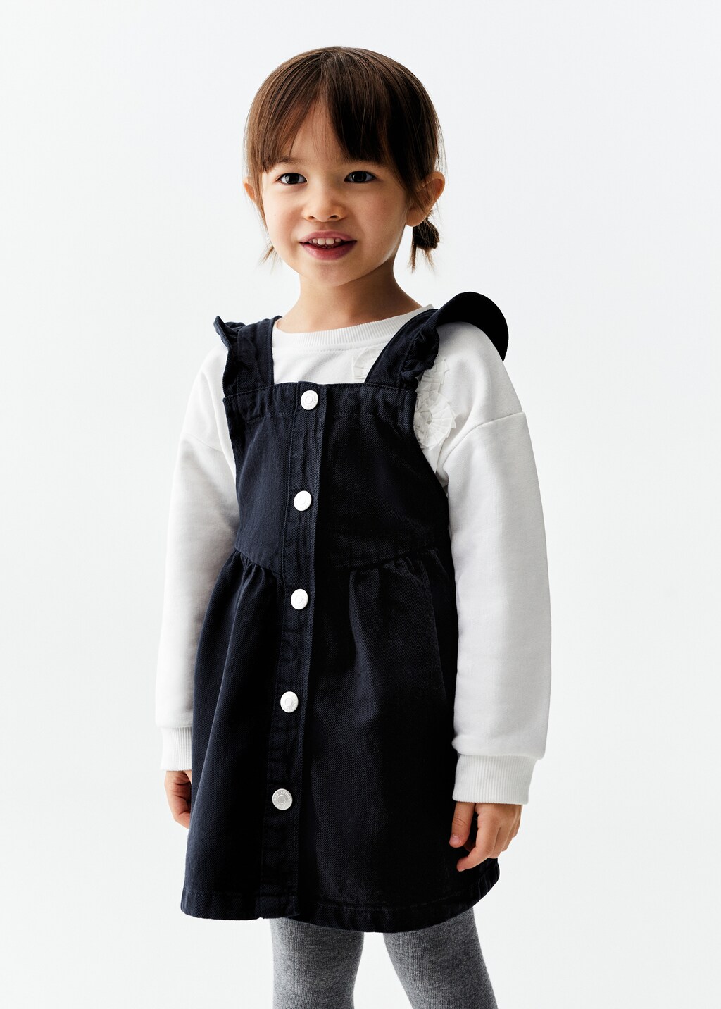 Pinafore dress with buttons - Medium plane