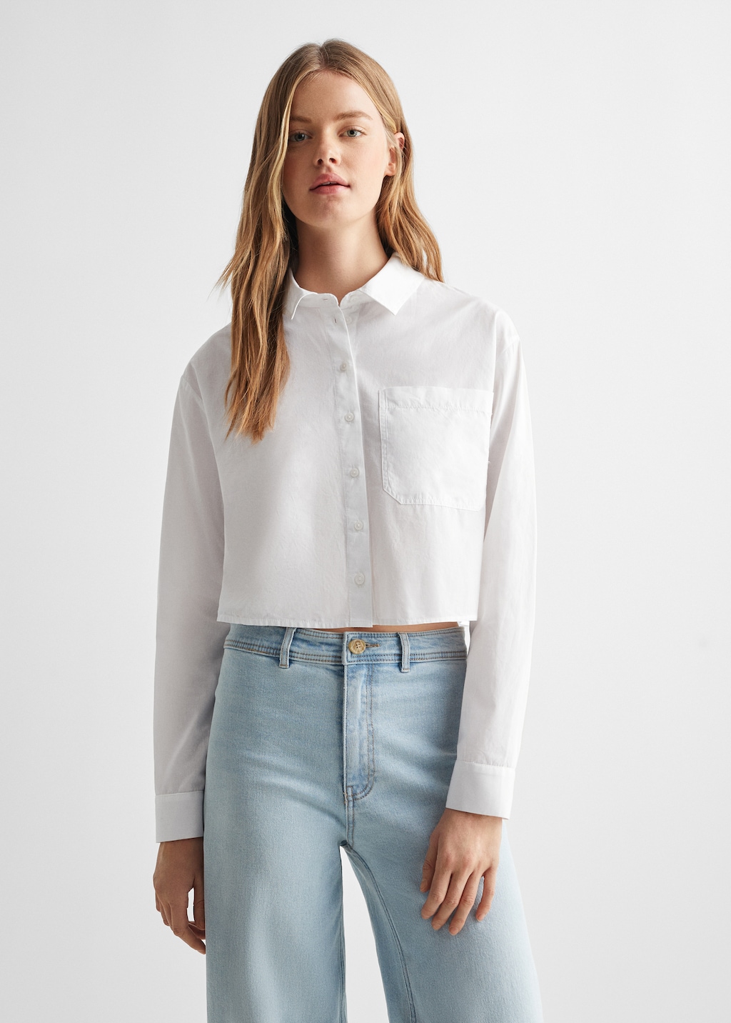 Buttoned crop shirt - Medium plane