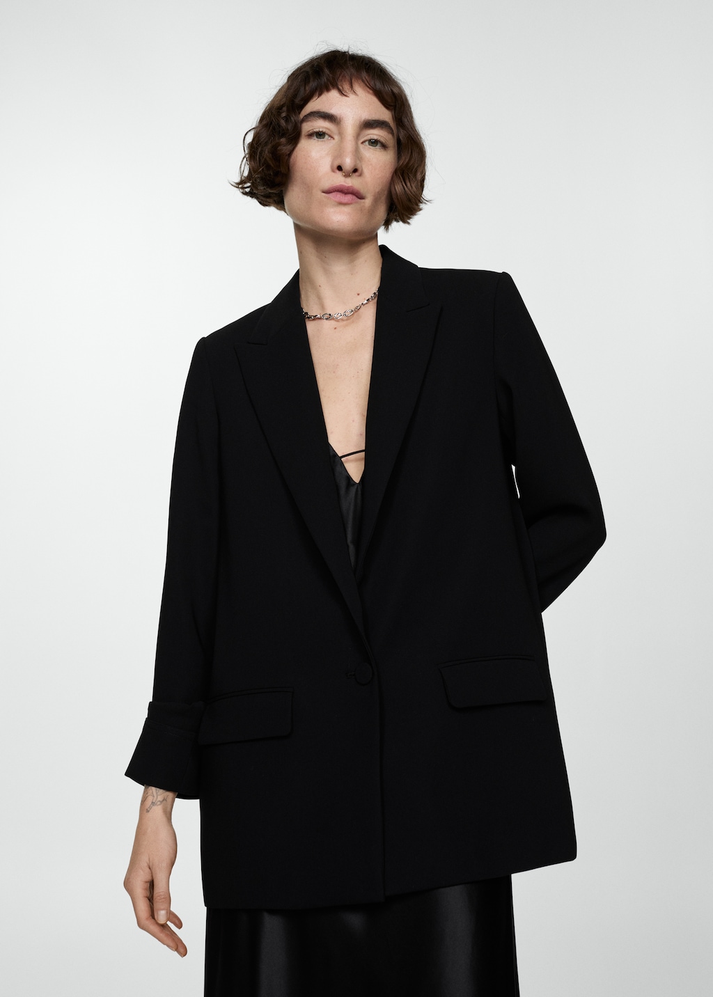 Tailored jacket with turn-down sleeves - Medium plane