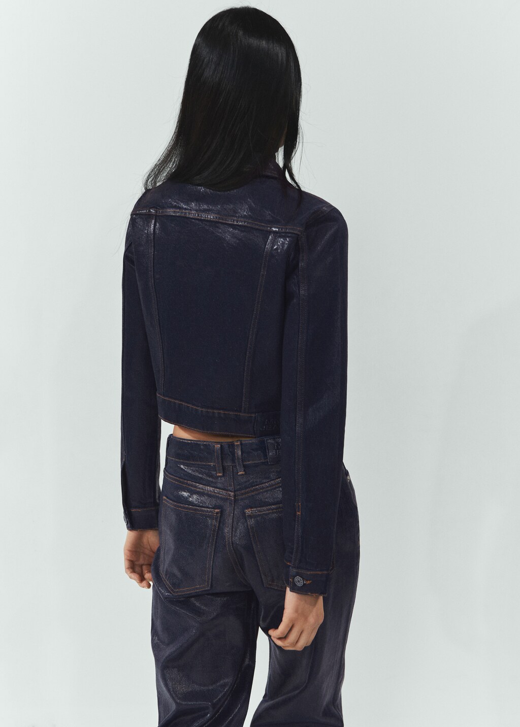 Foil structured denim jacket - Details of the article 6