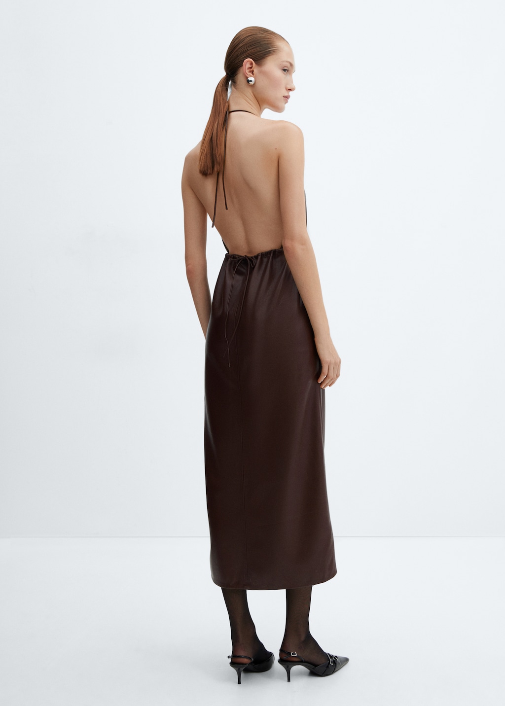 Leather-effect halter dress - Reverse of the article