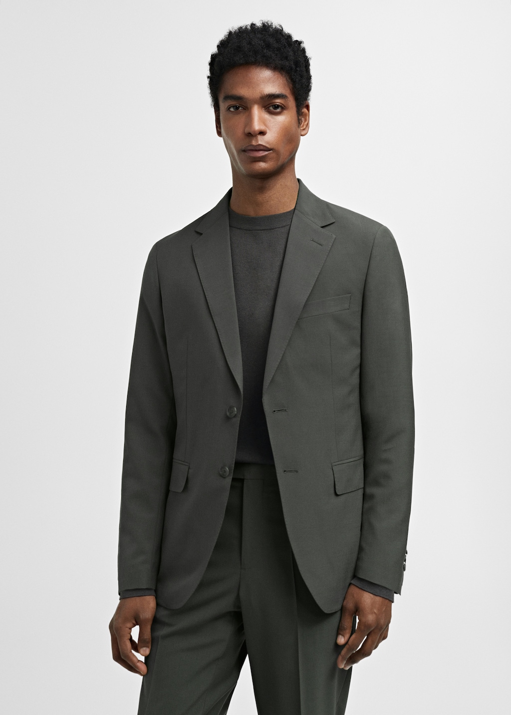 Slim-fit wool suit jacket - Medium plane