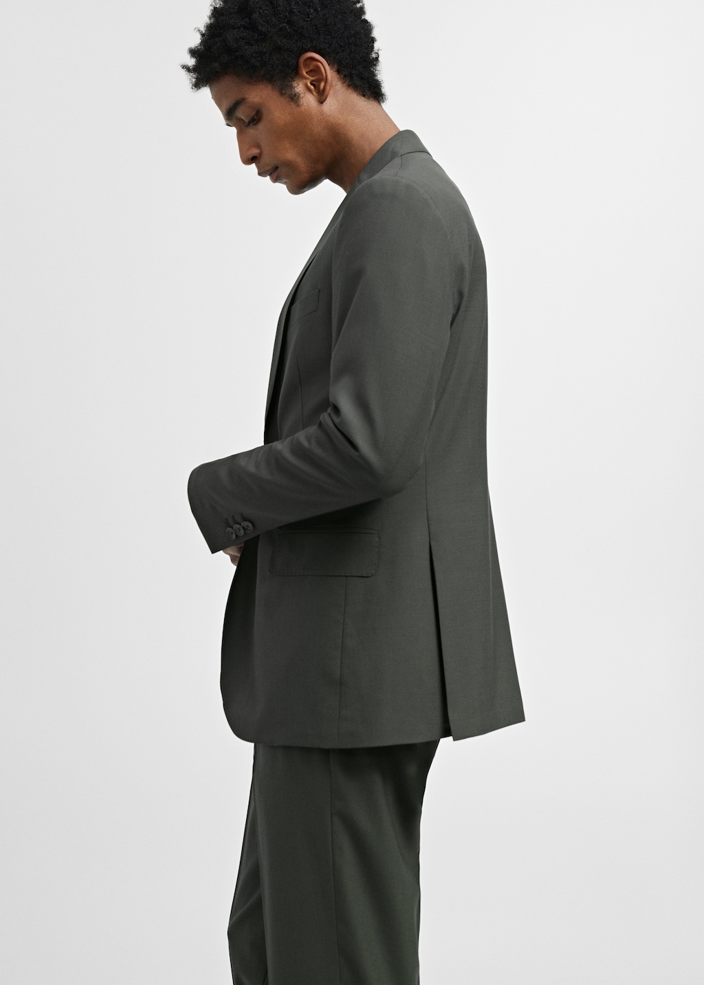 Slim-fit wool suit jacket - Details of the article 2