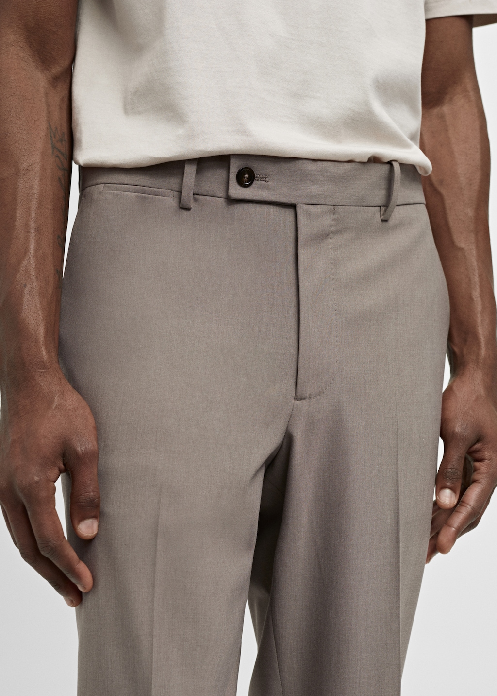 Slim fit cool wool suit trousers - Details of the article 1