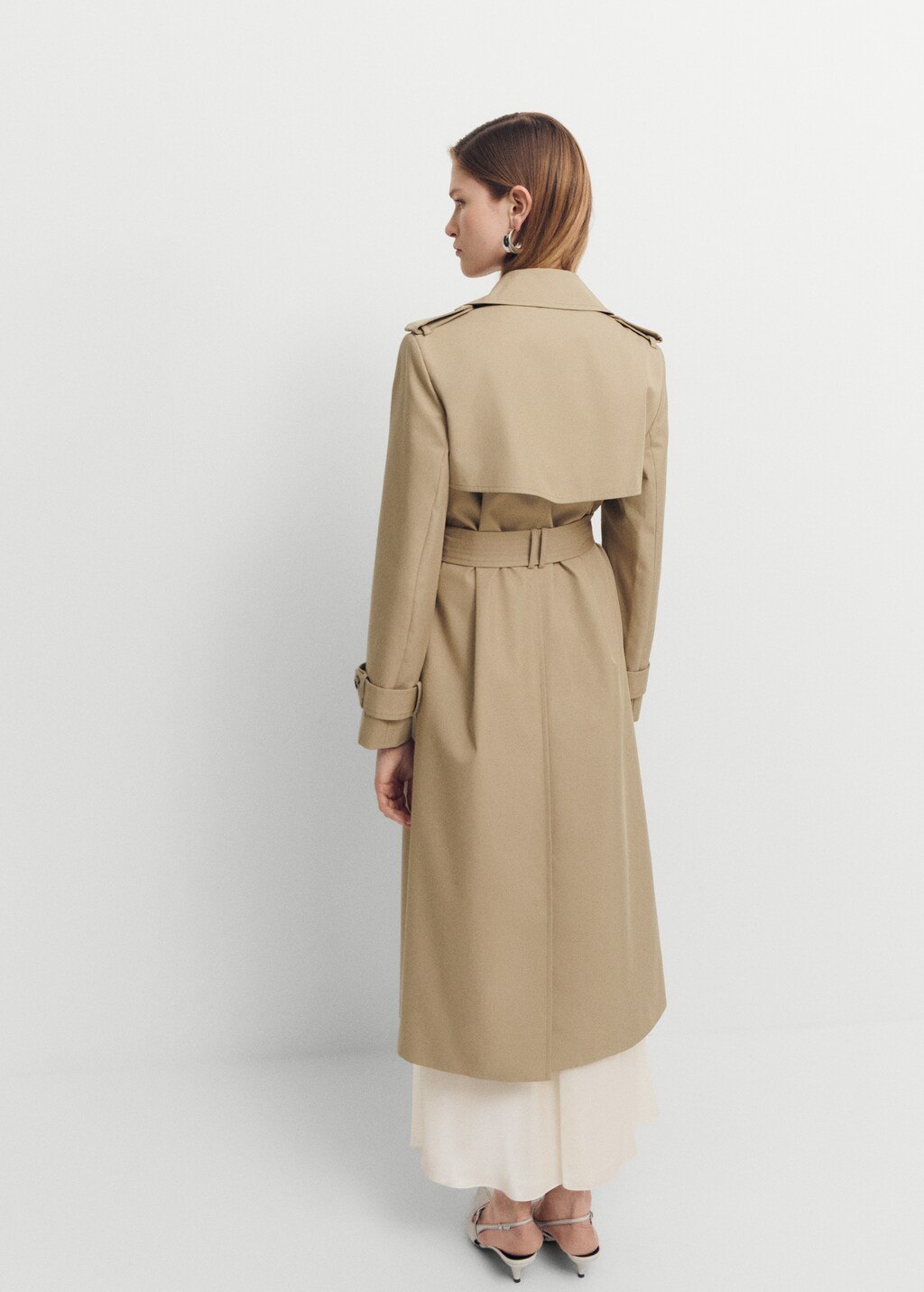 Double-breasted cotton trench coat - Reverse of the article