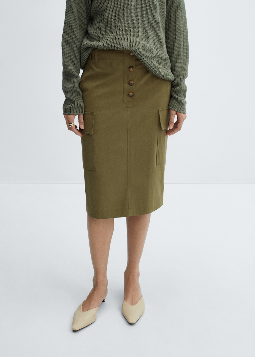 Cargo midi-skirt - Medium plane