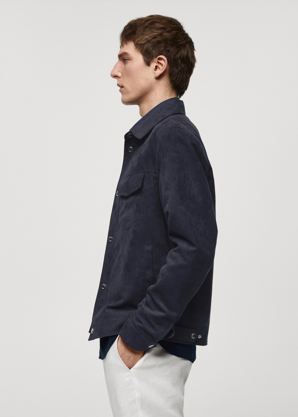 Suede-effect jacket with pockets - Details of the article 2