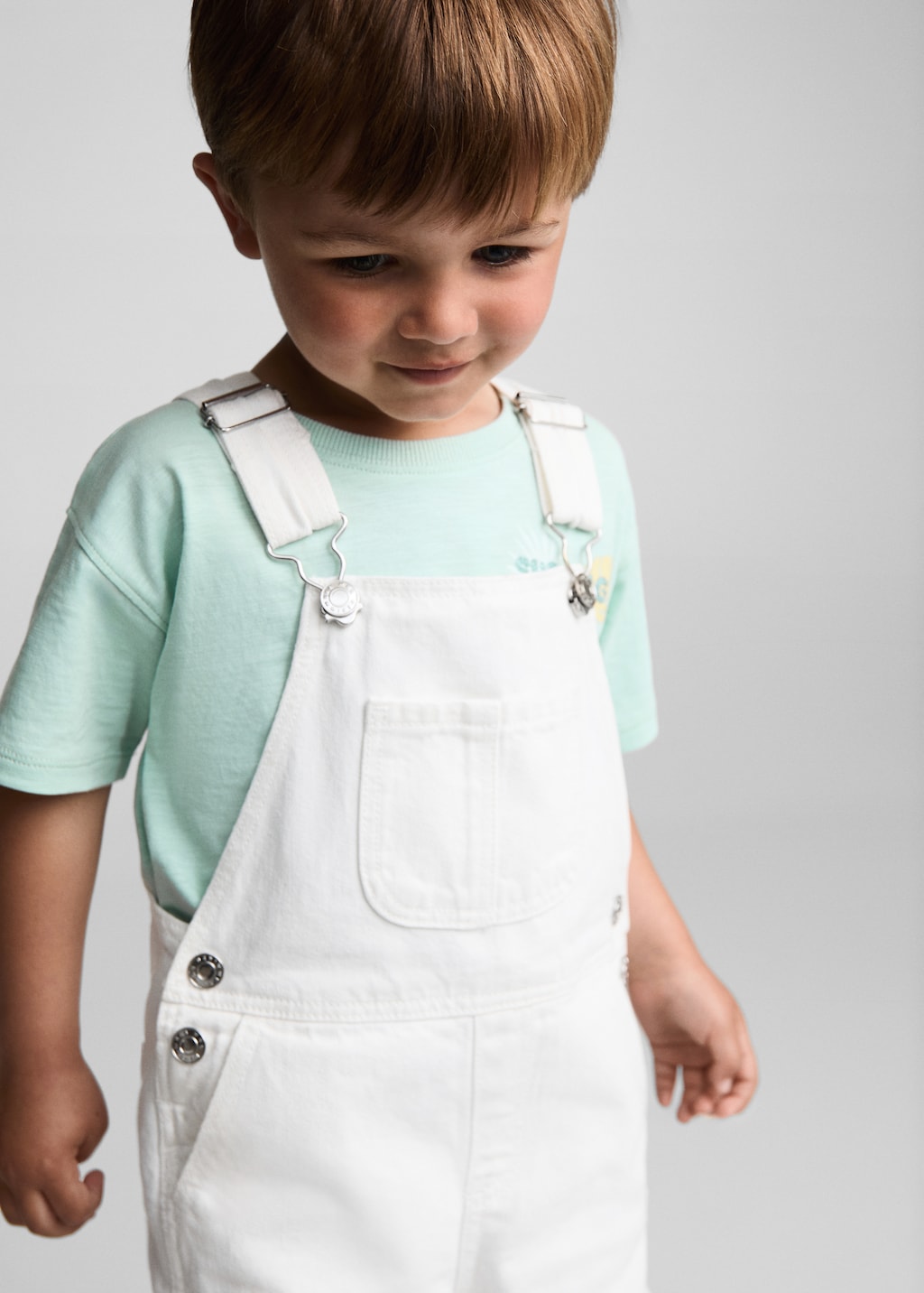 Short denim dungarees - Medium plane