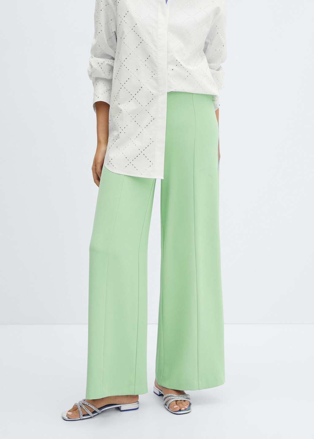 Wideleg pleated trousers - Medium plane