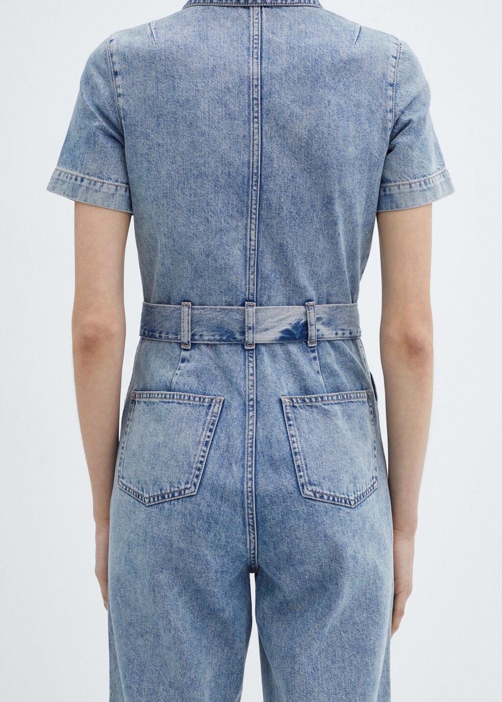 Short-sleeved denim jumpsuit - Details of the article 6