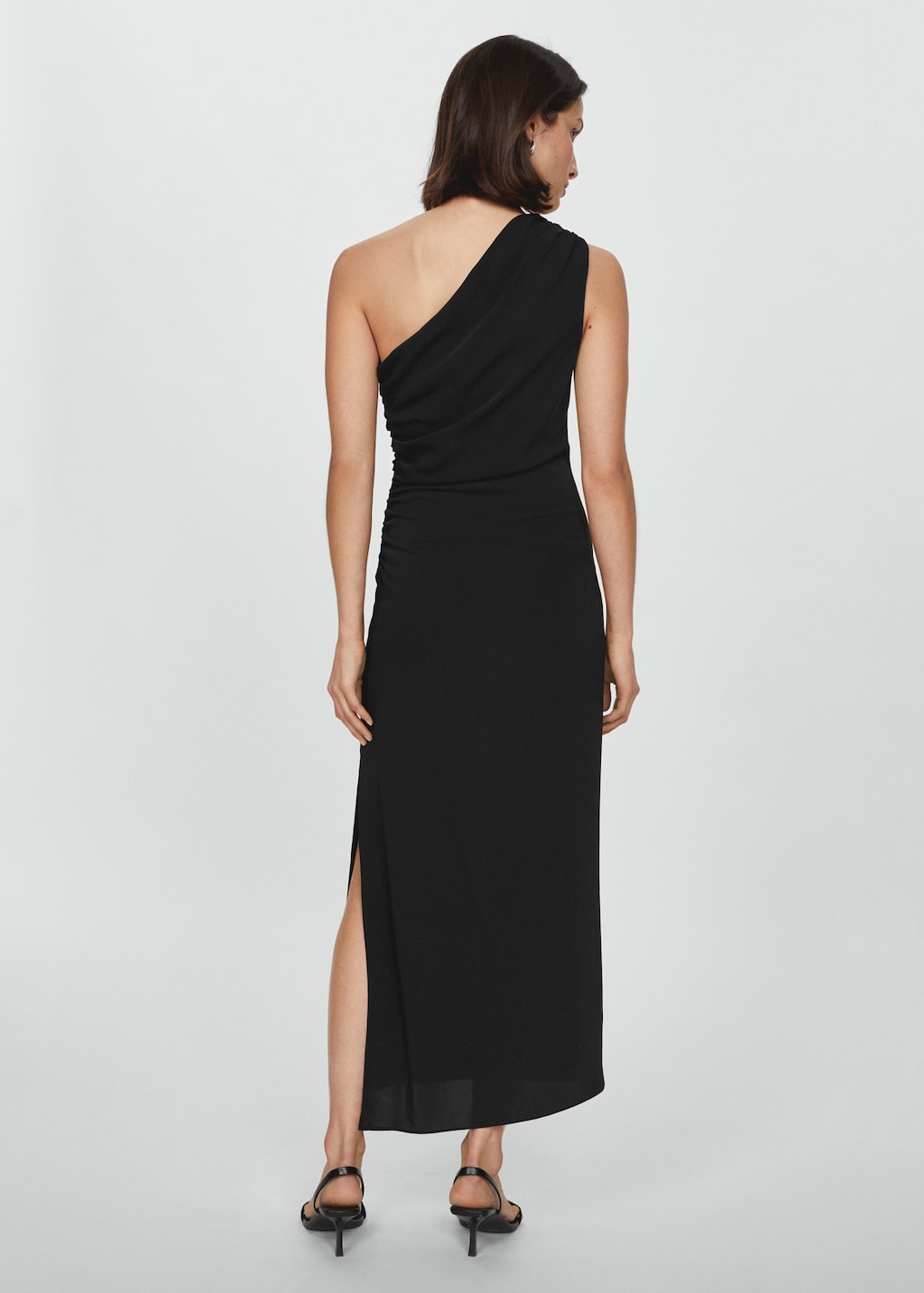 Asymmetrical dress with side slit - Reverse of the article