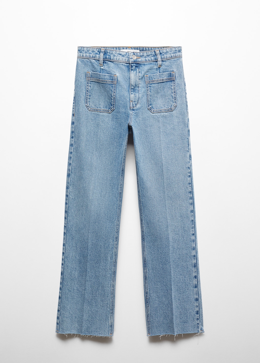 Flared cropped jeans with pockets - Article without model