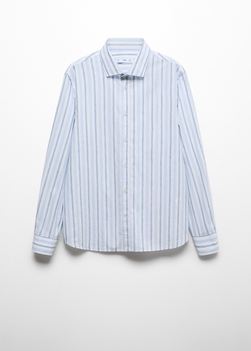 Classic-fit cotton linen rustic striped shirt - Article without model