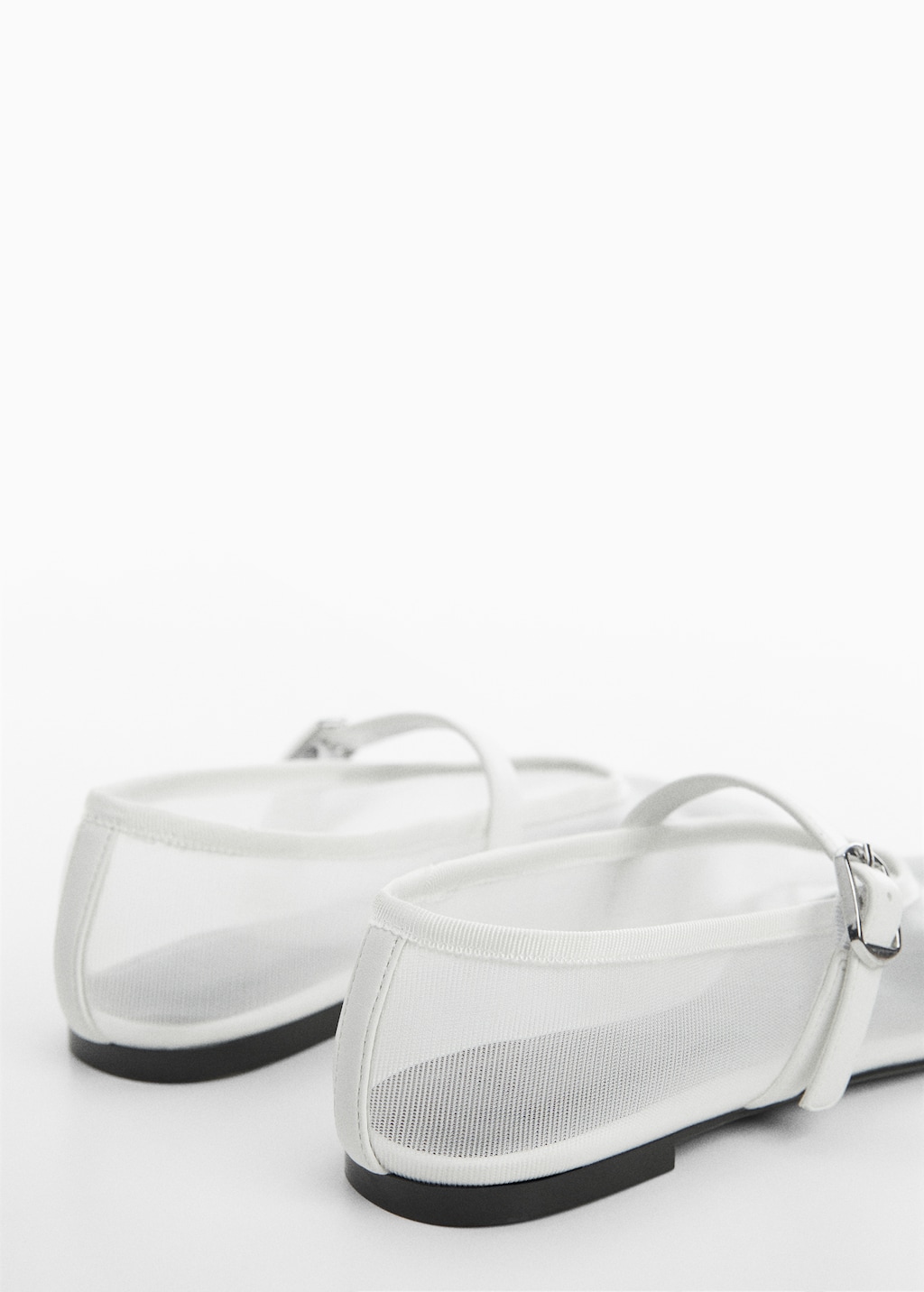 Mesh ballet flats with strap and buckle - Details of the article 1