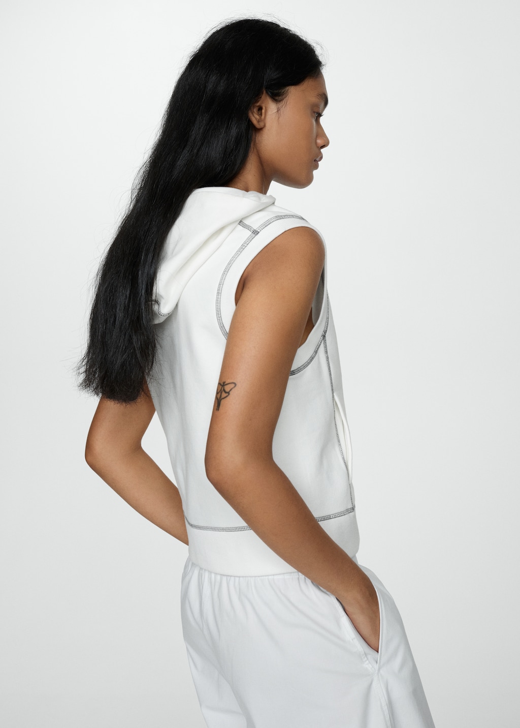 Top with double-zip seams - Reverse of the article