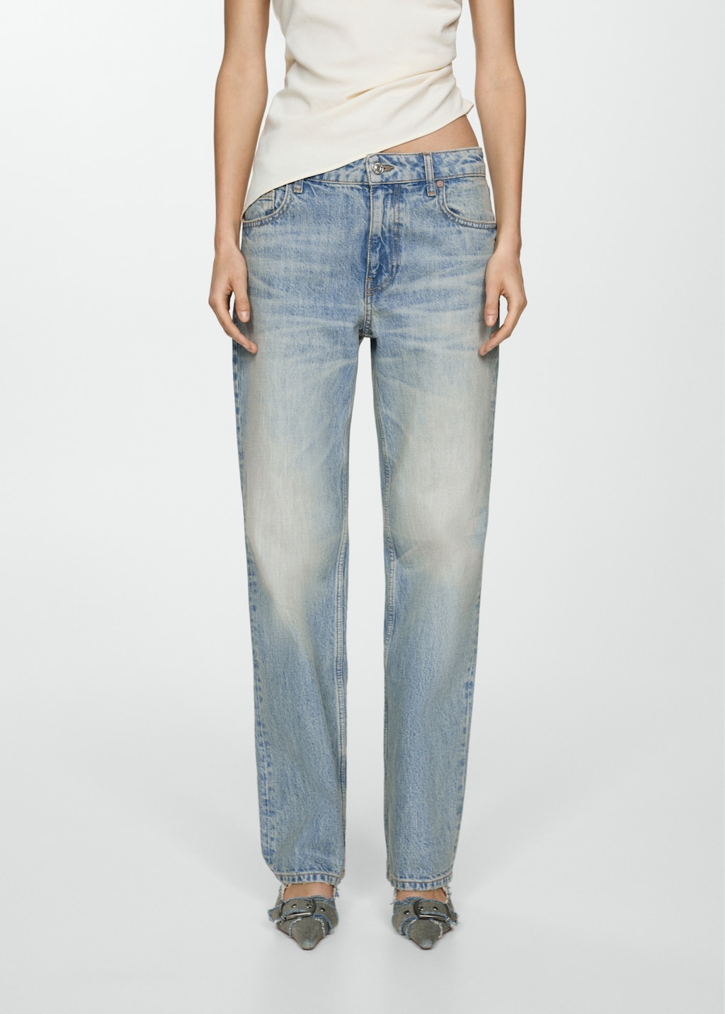 Straight low-waist jeans - Medium plane