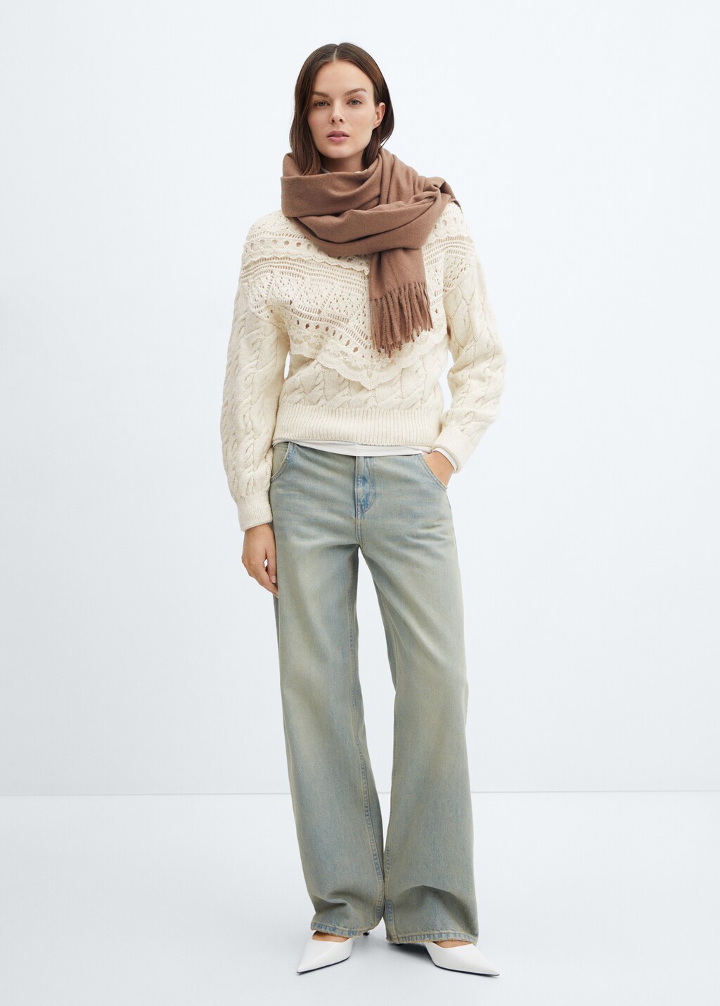 Mango scarf jumper best sale