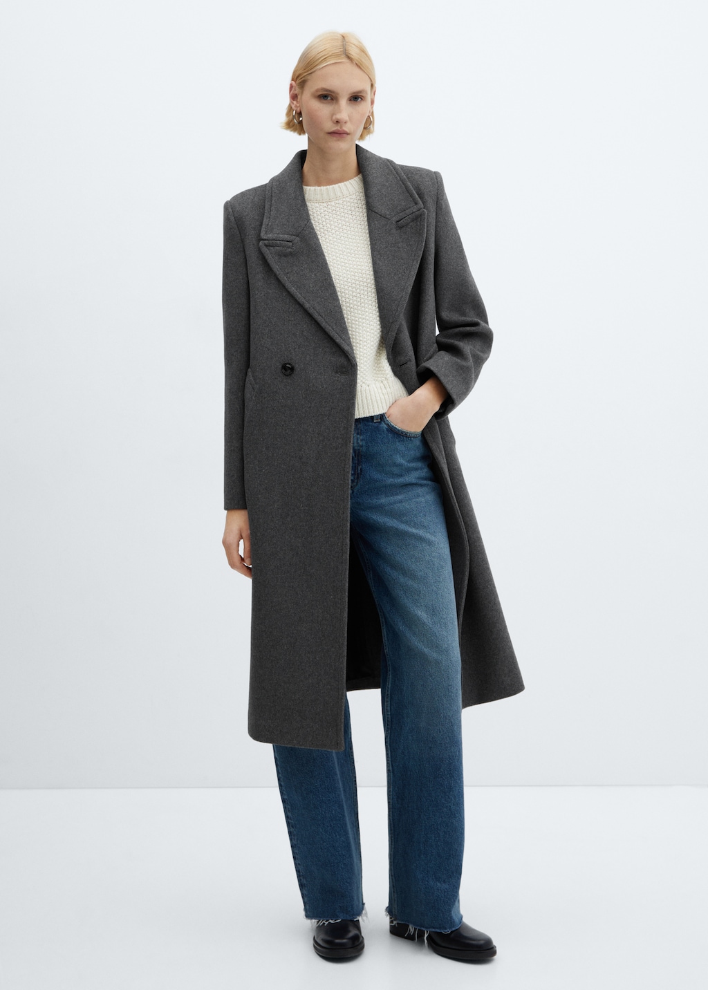 Mango lapels wool coat best sale