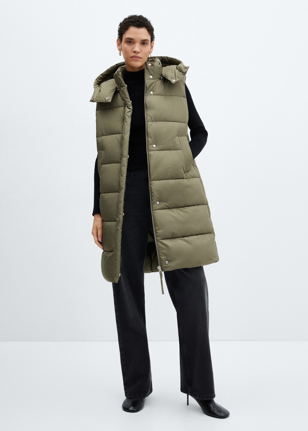 Quilted gilet with hood - General plane