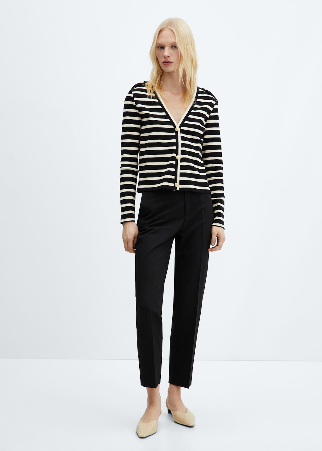 Striped cardigan with buttons - General plane