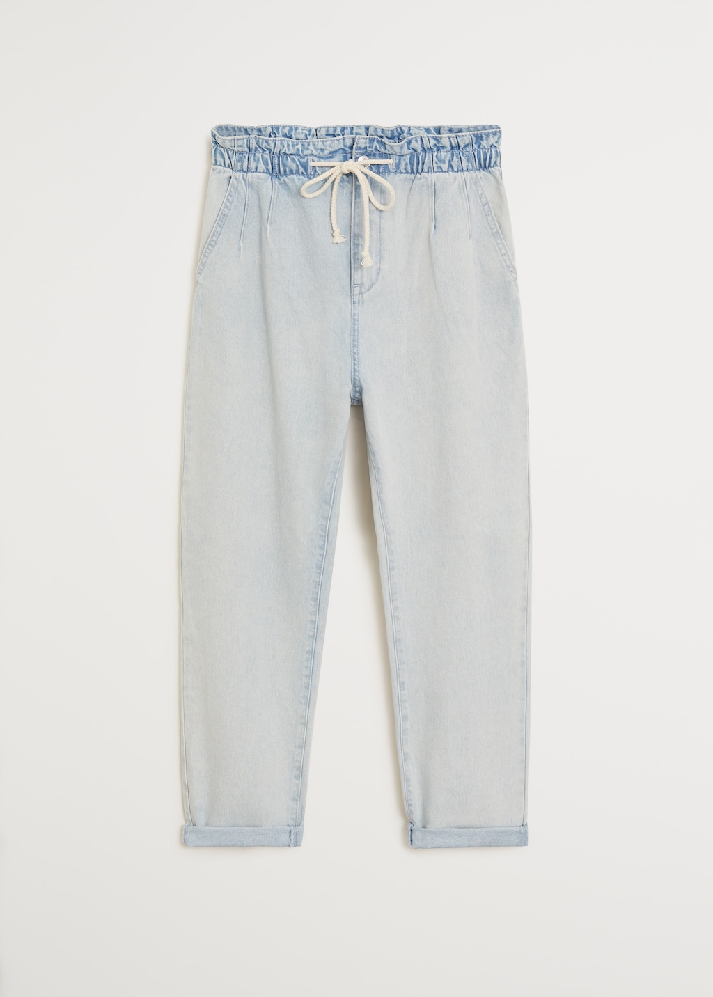 Baggy straight jeans with drawstring waist - Article without model