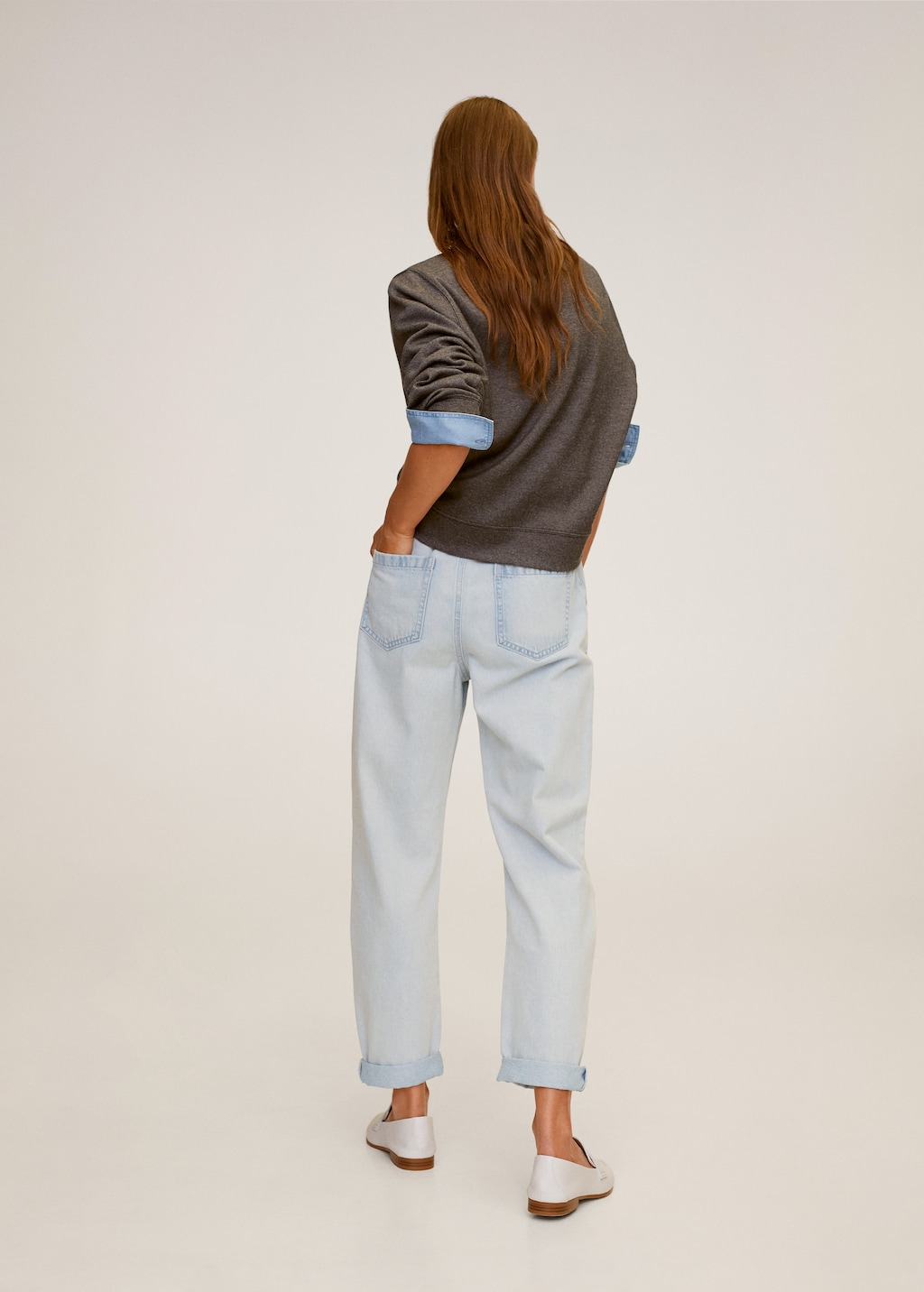 Baggy straight jeans with drawstring waist - Reverse of the article