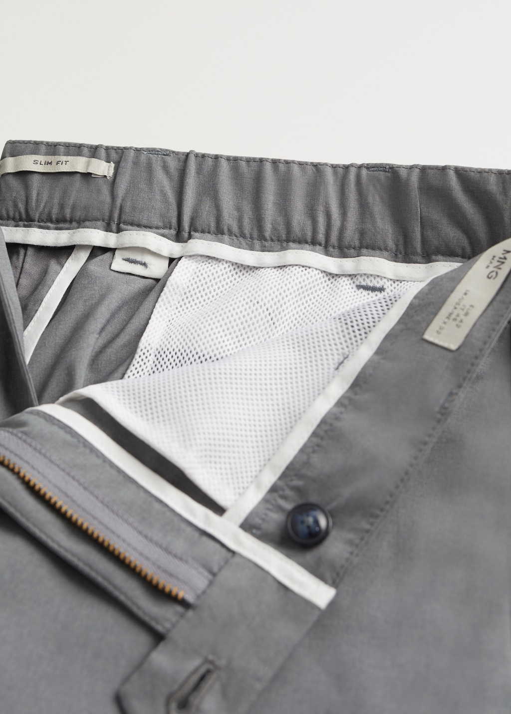 Slim fit cropped elastic waist trousers - Details of the article 8