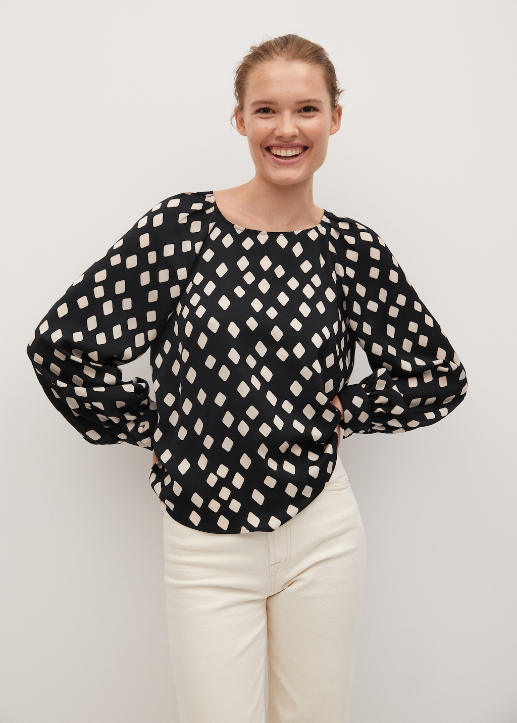 Geometric-print blouse - Medium plane