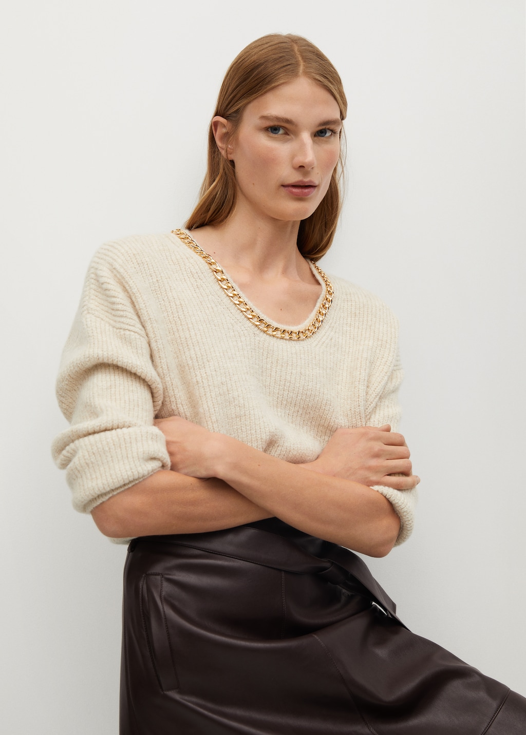 Chain fine-knit sweater - Details of the article 1