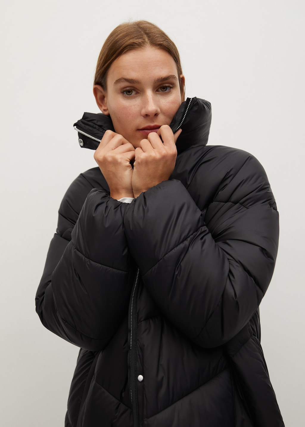 Oversize quilted coat - Details of the article 1