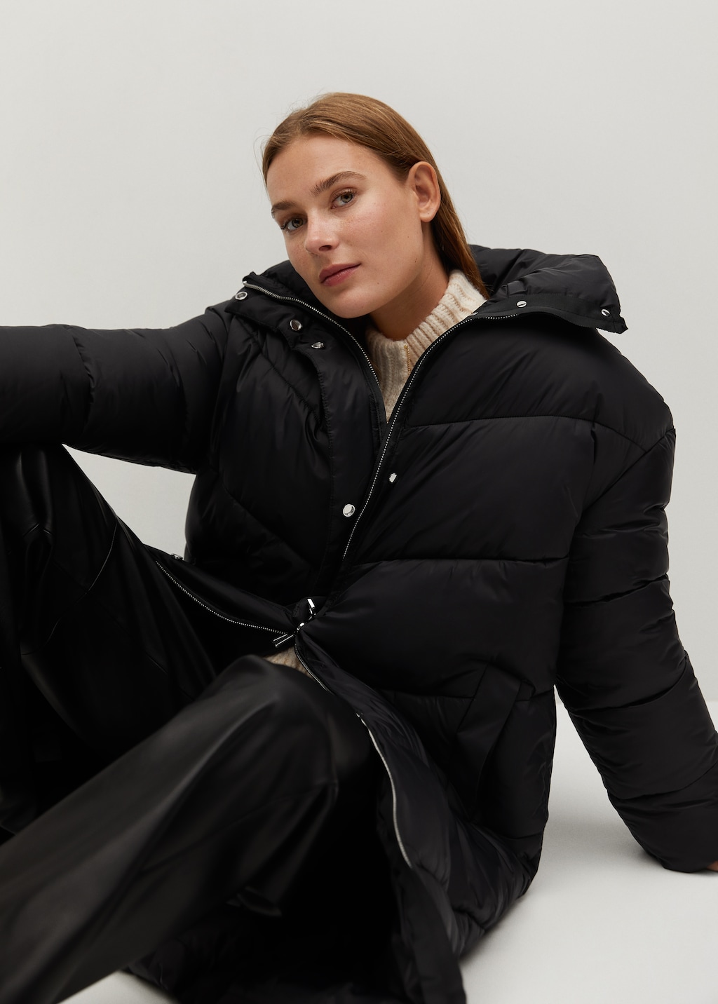 Oversize quilted coat - Details of the article 4