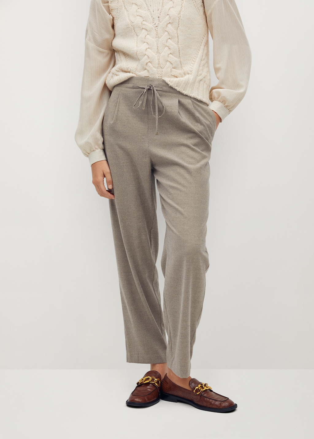 Elastic waist trousers - Medium plane