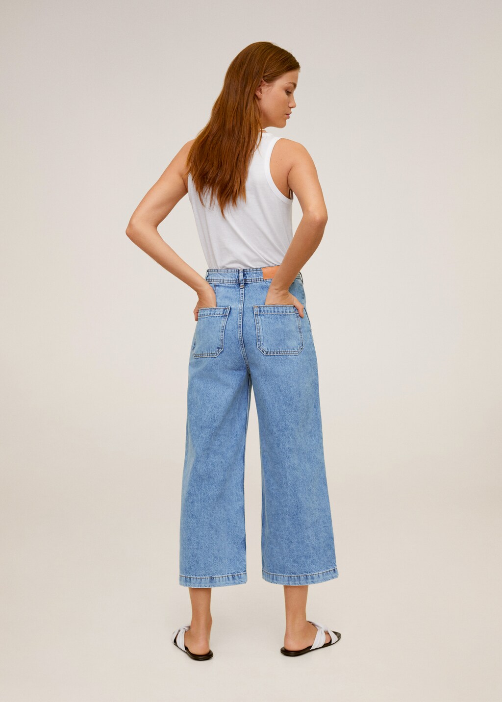 Jeans culotte tiro alto - Reverso del artículo