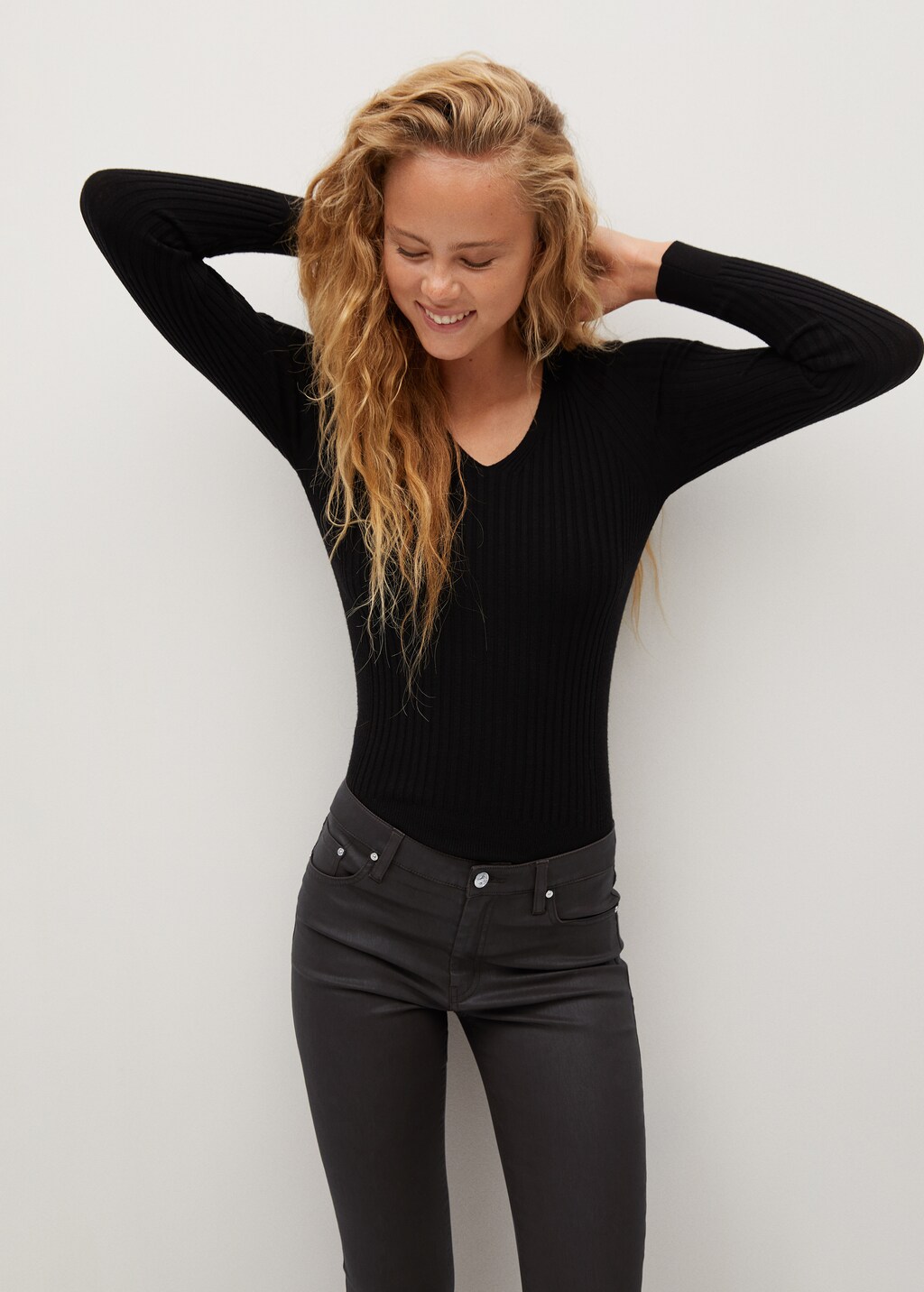 Coated Isa crop skinny jeans - Details of the article 1