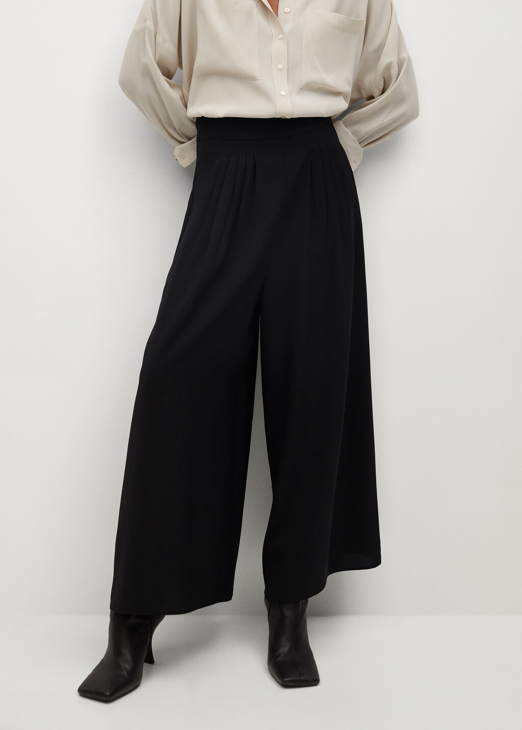 Pleated culotte trousers - Medium plane