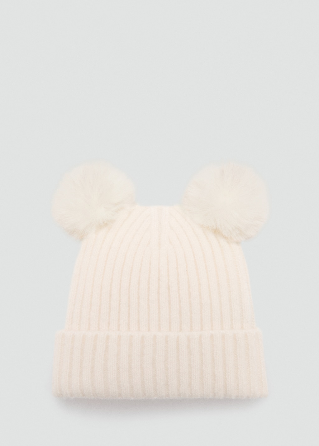 Beanie with fur-effect earmuffs and pom-pom - Article without model