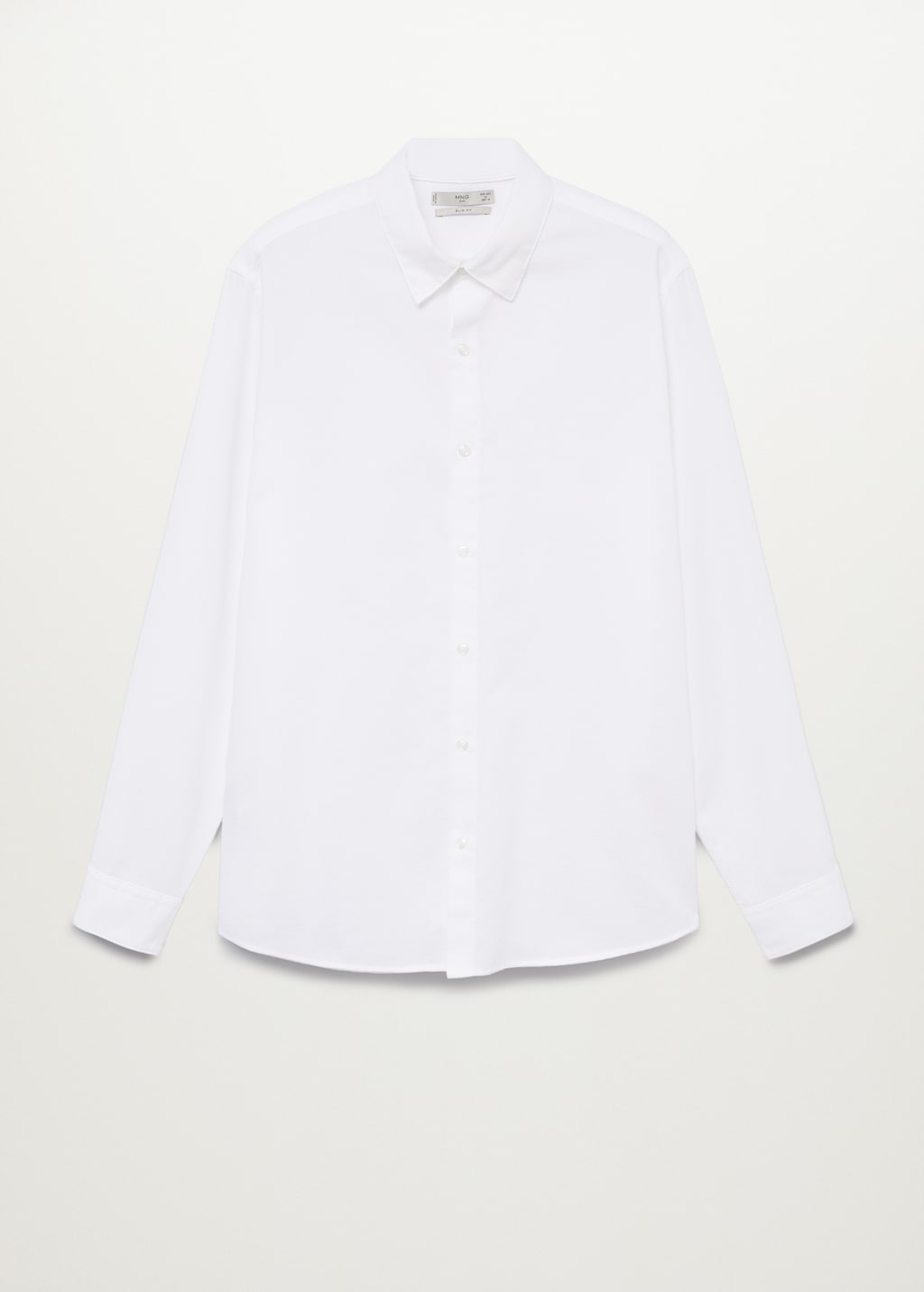 Slim-fit textured cotton shirt - Article without model