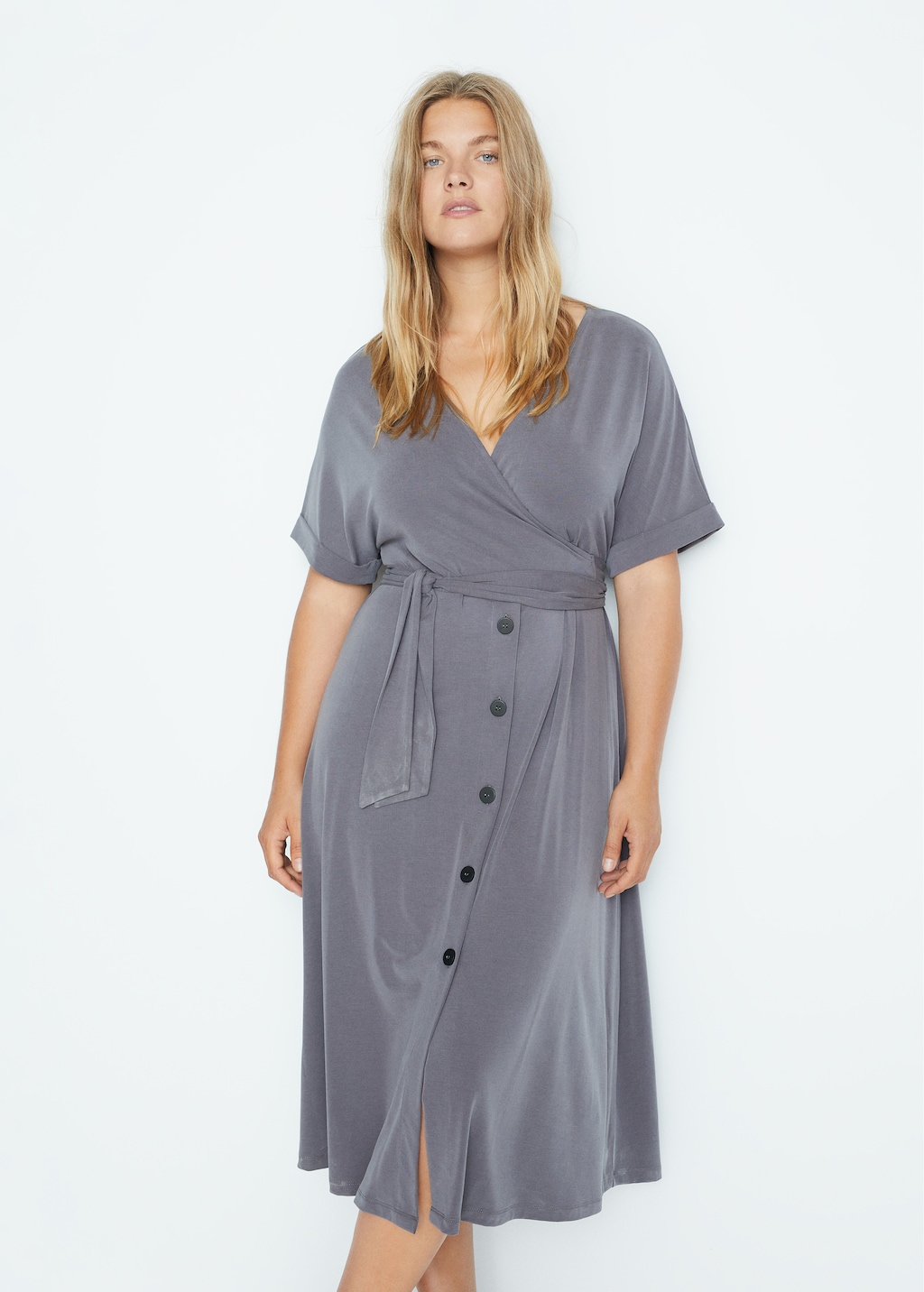 Knotted modal-blend dress - Medium plane