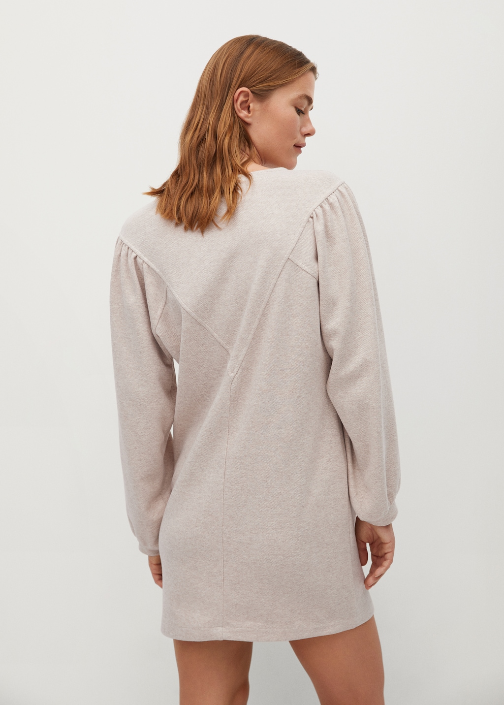 Puffed sleeves knit dress - Reverse of the article